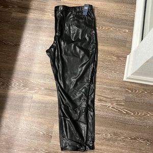 Abercrombie and Fitch 36 Long, black faux leather skinny pants
